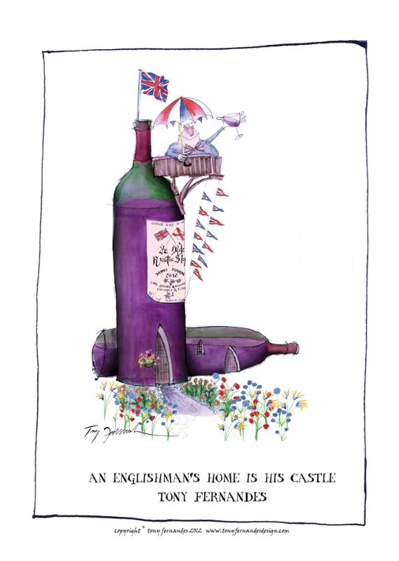 An Englishman's Home is his Castle - british wine print by Tony Fernandes